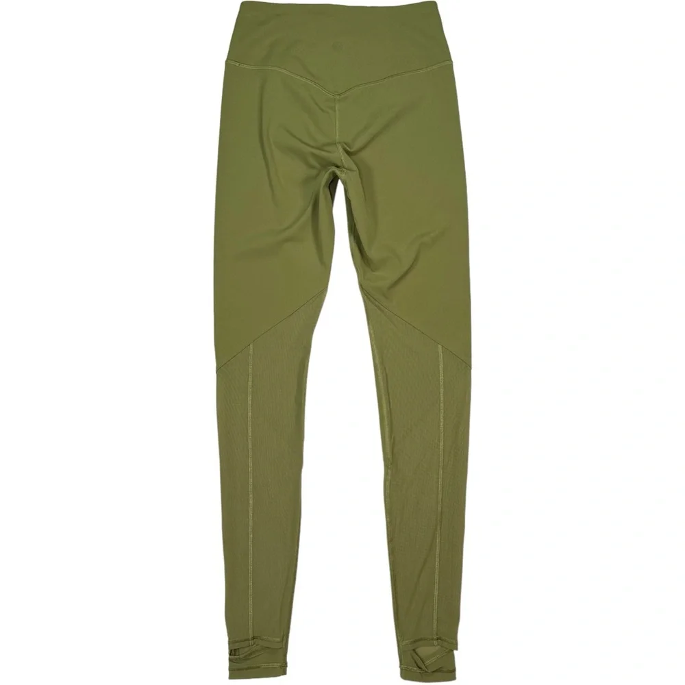 Lululemon Nulu and Crisscross Mesh Stirrup Tight‎ Bronze Green W5ERXS Size 6